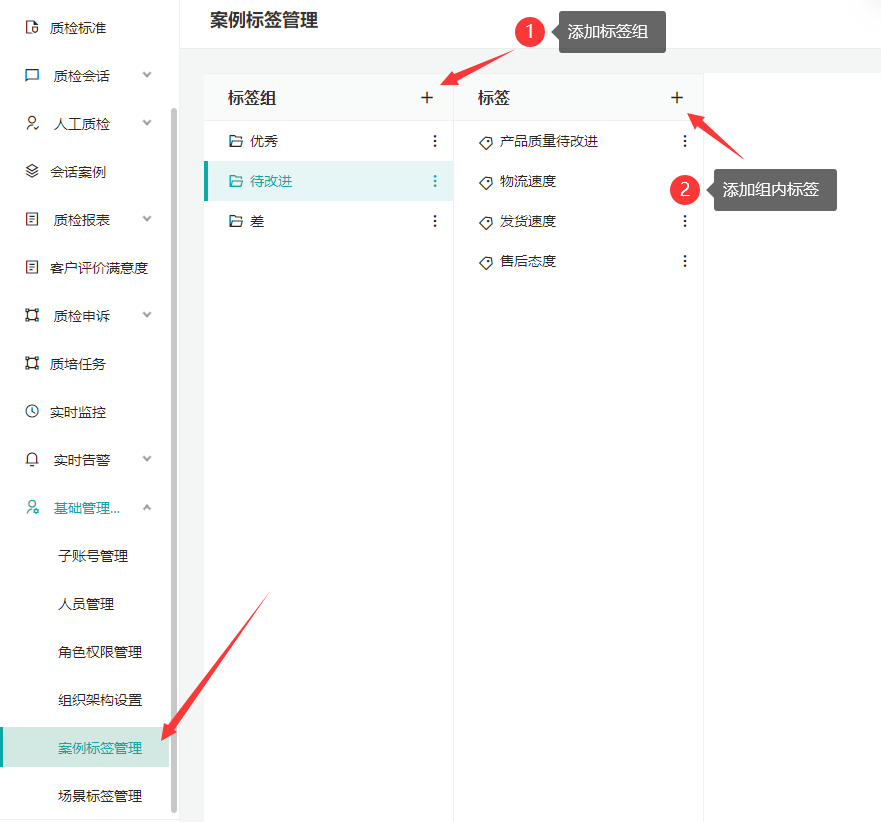 质检团队，培训团队，如何管理企业会话案例，沉淀企业资产